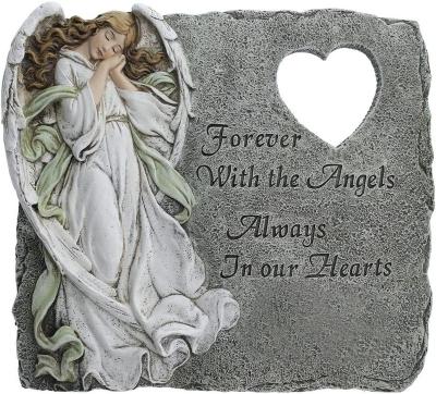 China Europe Angel Memorial Heart Cutout Stepping Stone for sale