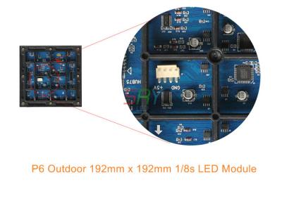 Китай Развертка модуля 1/8 СИД высокого модуля дисплея СИД определения 6mm напольного/полного цвета водоустойчивая продается