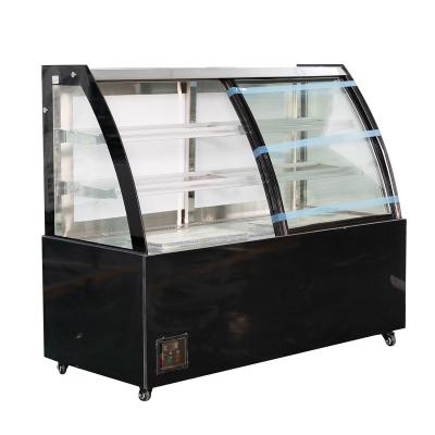 China Single-temperature Food Cabinet Bakery Refrigerator Display Cold Bread Display Cake Showcase Pastry Fridge Black Refrigerator for sale