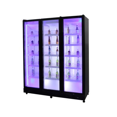 China Single-temperature Commercial Glass Cooler Refrigerator Single-Temperature Door Freezer Display Showcase Fridge Upright Beverage Fridge for sale