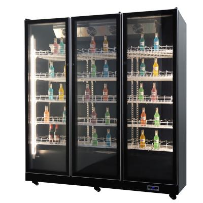 China Glass Beverage Cooler Freezer Single-temperature Refrigerator Display Showcase Fridge Upright Commercial Refrigerator for sale