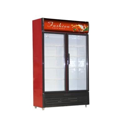 China Commercial Beverage Fridge Beverage Cooler Beverage Display Fridge Single-temperature Upright Beer Glass Door Showcase Freezer for sale