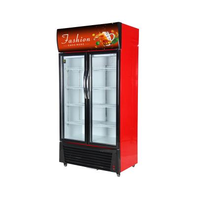 China Commercial Single-temperature Beverage Cooler Upright Glass Door Freezer Beer Fridge Beverage Fridge Display for sale