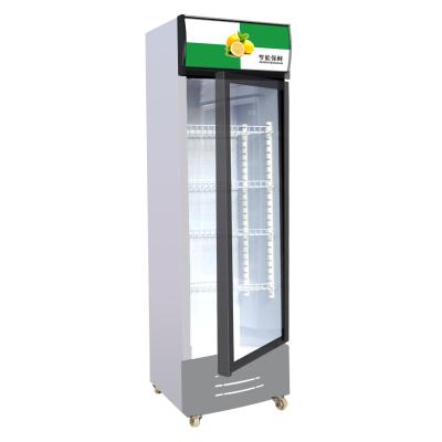 China Upright Commercial Refrigerator Display Cooler Beer Single-temperature Refrigerator Beverage Beverage Glass Door Freezer for sale