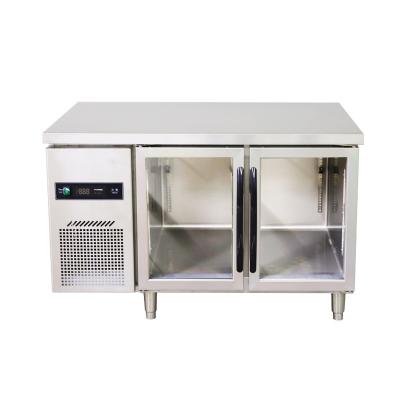 China Double-temperature under counter refrigerator under freezer cooler kitchen refrigerator workbench display supermarket refrigerator for sale