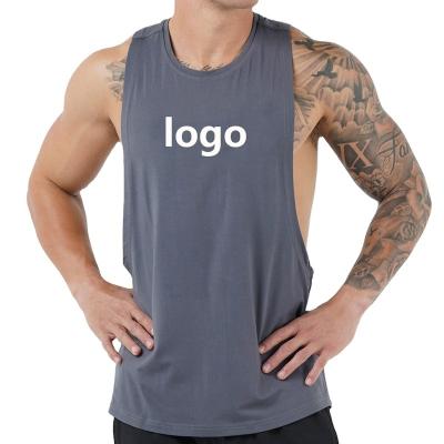 China New Breathable Summer Polyester Gym Fitness Clothing Men Customized Tank Top for sale