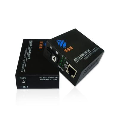 China Promotion 10/100M-20KM-A/B Singlemode Fiber Media Converter SC Fiber Ethernet Media Telecom Communication Convertidor for sale