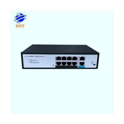 China / Durable 8 Port 10/100Mbps+ 2 Gigabit POE Switch 100m 20GbpsFull-Duplex And Half-Duplex Fiber Optic POE Switch for sale