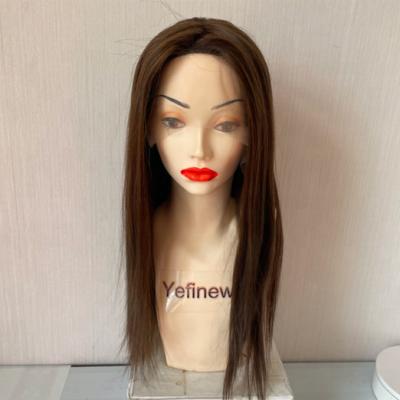 China Yefinewig Natural Stock Wave Hair Middle Brown #6 Virgin Jewish Lace Top Wigs for sale