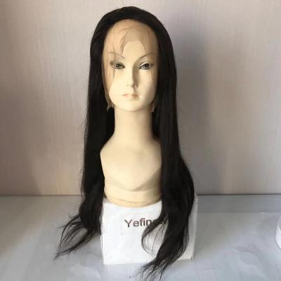 China Full layer long yefinewig hair color #1b very long stock natural lace wig for sale