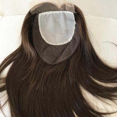 China Freestyle Bleached Knots Lace Front Toppers Silk Top Topper Human Remy Hair Handtied for sale