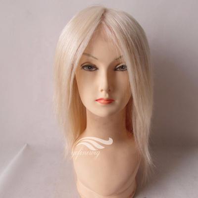 China Wave silky straight yefinewig non cut medical silicone pu women t piece silk top hair wig for sale