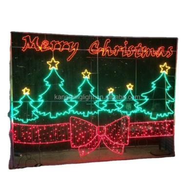 China Iron or Aluminum Fame and Led Lights Season Merry Christmas Street Ornament Pattern Festival Tree Greeting Lights for sale