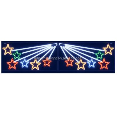 China Commercial Use Christmas Street Decor Led Hanging Star Arch Ornament Festival Light for sale