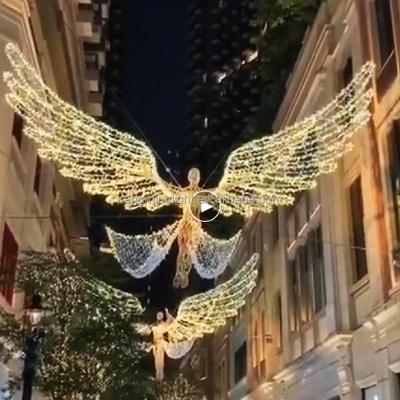 China Commercial Use Led Angels Light Up Body Sculpture Flying Man Light for sale