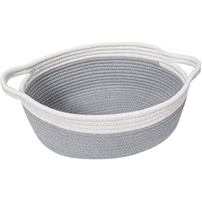 China Stocked with Competitive Price Woven Cotton Rope Storage Basket Vegetable Storage Baskets for sale