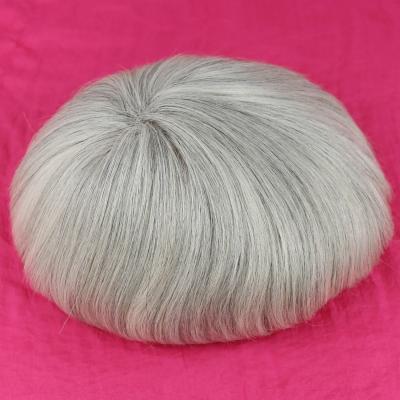 China Mono Straight Indian Toupee 10% 20% 40% 50% 60% 80% 90% Gray Hair Mens Toupee Men Hair Toupee 100% Full Lace PU Wig for sale