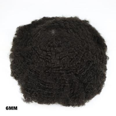 China French Indian Fine Hair Toupee Swiss Afro Full Lace Hairpiece For Men Uomo Curly Male Full Lace Wig Natural Black Color for sale