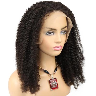 China No Tangle Wholesale HD Raw Virgin Indian Hair Lace Frontal Human Hair Wigs Kinky Curly Wig Women Swiss Curly Lace Frontal Full Wig for sale