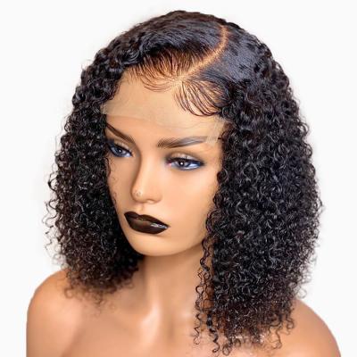 China Curly 13x6 Bob Lace Front Wigs For Women Brazilian Glueless Short Curly Human Hair Wigs Curly Hair Wigs Pre Plucked for sale