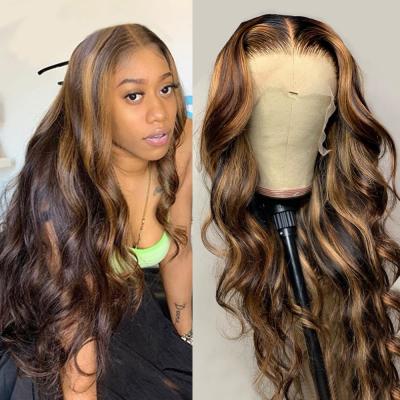 China Ombre Body Wave Curly Lace Front Wig 13x6 13x4 Lace Front Wig Hair For Women Color Brazilian Remy Lace Front Human Hair Wigs for sale