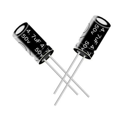 China Ignition 4.7uf 50v Aluminum Electrolytic Capacitor For Ceiling LED Lighting Power PCBA Panel 5*11 4*7 for sale