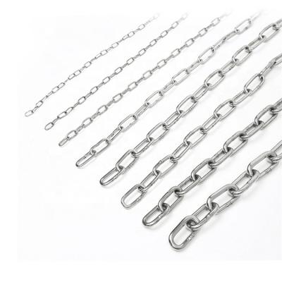 China Drag Metal Chain Custom Extra Heavy Strong Main Dog Leash Chain Pet Link Drag Bicycle Chain 304 Stainless Steel Silver Links for sale