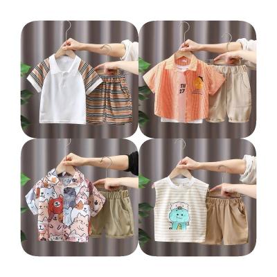 China Other New Design Summer Cotton Two Piece Sets Short Sleeve Children Sets Casual Fashion Boy Clothes Suit for sale