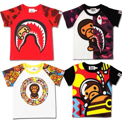 China Trend Cartoon Anti-Shrink Kids Boys Short Sleeve Cotton Tops Pure Breathable Casual Kids Short Sleeve T-Shirt for sale