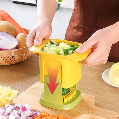 China Sustainable Multifunctional Vegetable Chopper Hand-pressed Vegetable Chopper Mini Manual Hand Press Potato Diced Salad Cutter for sale