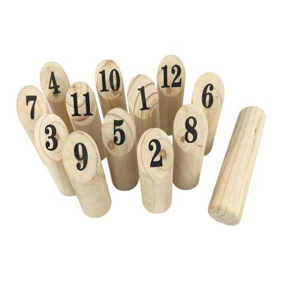 China Black wooden Kubb Viking Bowling, outdoor sports, solid wood throwing pine wood game stick for sale