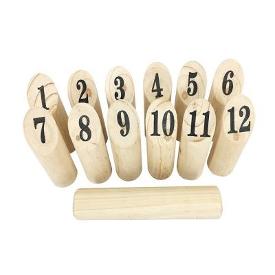 China Wooden Pine Wood Number Kubb Game Slam Game Set for sale