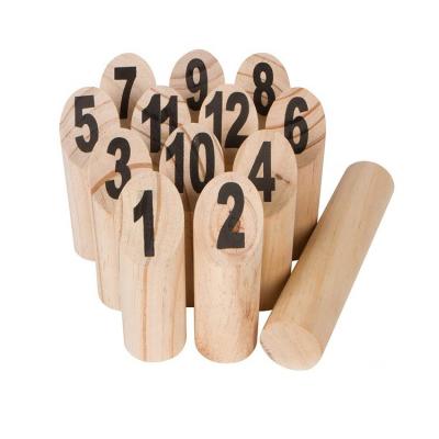 China Wholesale Viking Chess Kubb Garden Bowling Pine Wood Classic Wooden Outdoor Lawn Throwing Games For Family for sale