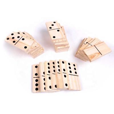 China Professional Wooden Pine Wood Domino Game Set For Kid Toys for sale