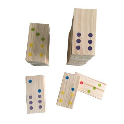 China Wholesale Custom Wooden Educational Outdoor Game Toys Domino Blocks Set Domino Yard Game for sale