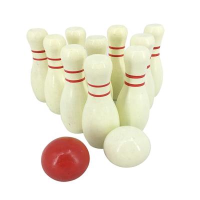 China Custom Wooden Pin Color Bowling Game Wooden Ball Rolling Balls Outdoor Games for sale