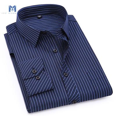 China Large Size Men's Anti-Pilling Long Sleeved Business Shirt 8XL 7XL 6XL 5XL 4XL Classic Purple Blue Striped Male Social Dress Shirts for sale