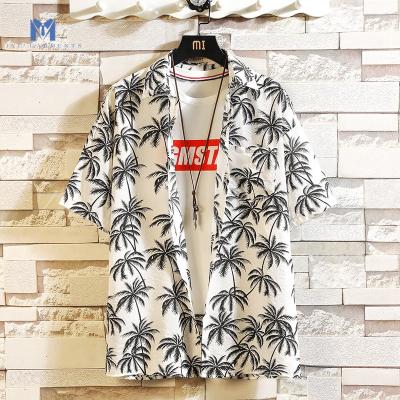 China Brand Print Anti-pilling Print Brand Summer Mens Beach Shirt Floral Loose Hawaiian Casual Shirts for sale