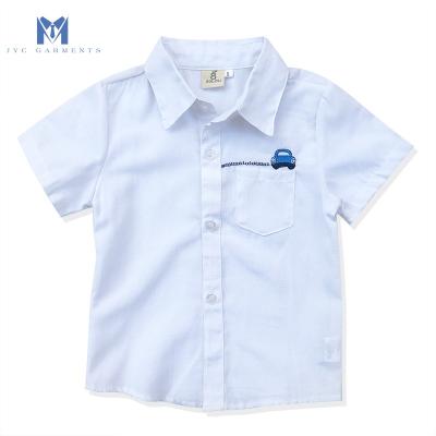 China Anti-wrinkle Kids Short Sleeve 100% Cotton Kids Formal Shirt For Summer for sale