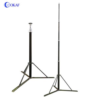 China Aluminum Alloy 6063 Communication Antenna Mast CCTV Tower Pole Telescopic Pneumatic Aluminum Tripod Mast for sale