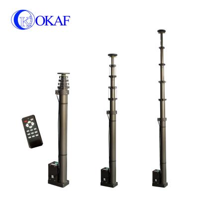 China Apply to Mount Antenna\Camera\Light 4m 5m 6m 8m 10m 12m Electric Winch Mast Telecommunication Tower Motorized Mechanical Telescopic Antenna Mast Pole for sale