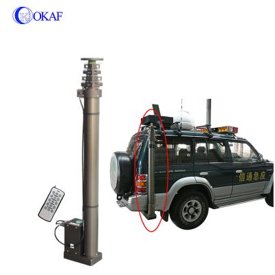 China Vehicle Mounted Electric Winch Mast Antenna Pole Cctv Camera Telescopic Lighting Tower Antenna Truck Motorized Military Mast for sale