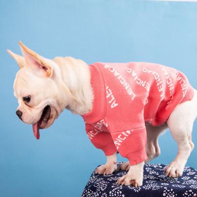 China Luxury Designer Warm Dog Sweater Soft Viable Shear Knitted Sweaters Dog With Fashion Letters for sale