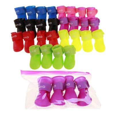 China Dog And Cat Rain Boots Non Slip Durable Waterproof Anti-slip Silicone Dog Rain Outdoor Shoes for sale