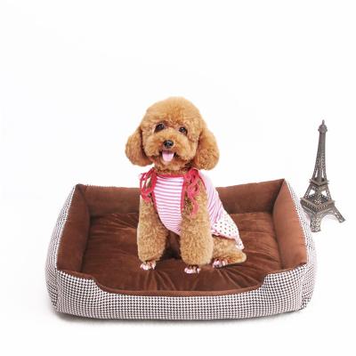 China Wholesale Luxury Waterproof Soft Pet Bed Rectangle Dog Bed Washable Stocked Dog Bed for sale