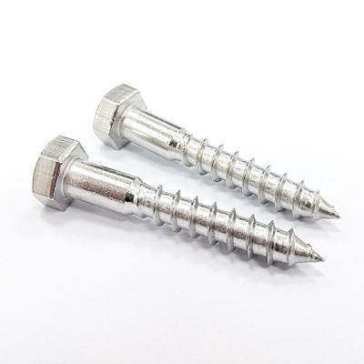 China GB102 HEX Hexagon Head Wood Screws Connecting Wood Furniture or Stainless Steel Hex Head Appliance Corrosion Resistant Wood Screw for sale