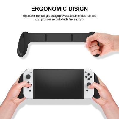 China For Nintendo Switch OLED Hand Grip Holder For Nintendo Switch OLED With Card Slots Comfortable& Ergonomic ABS Hard Grip Holder For Switch OLED Accessories for sale