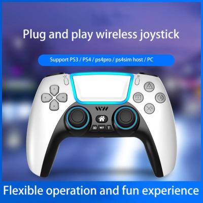 China With Earphone Jack RGB Light PS4 Controller Vibration Gamepad 6axis PS5 Wireless Gaming Joystick With Programmable Turbo Button For Switch/Android/PC for sale