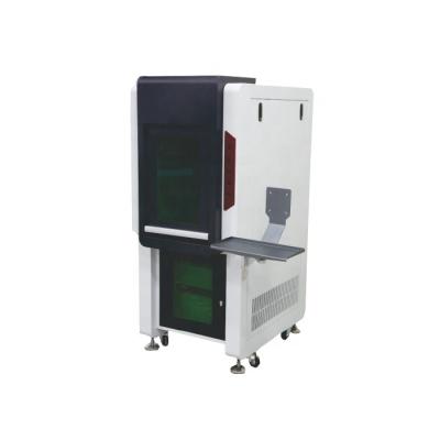 China Deep Marking 20W 30W 50W Lazer Printer WIth Electric Lift Door Enclosed Fiber Laser Marking Machine for sale