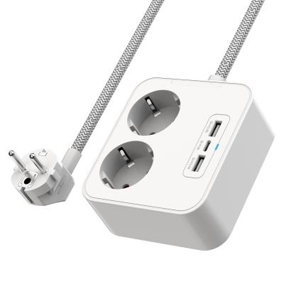 China Electronics 4000W 2 USB-A & 1 USB-C Tower Extension Socket with USB Port for sale